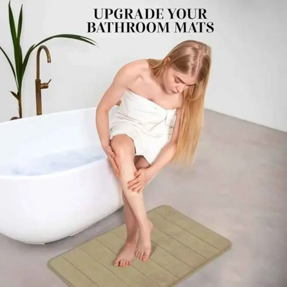 New Quick Dry Memory Foam Bathroom Mat – Non-Slip, Machine Washable